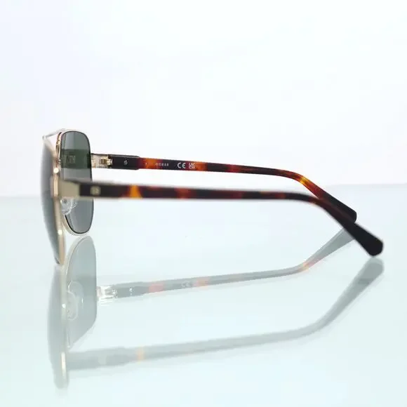 Guess Metal Pilot Aviator Mens Sunglasses - Gold/Green - NWT